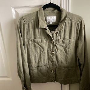 Lucky Brand olive green linen jacket